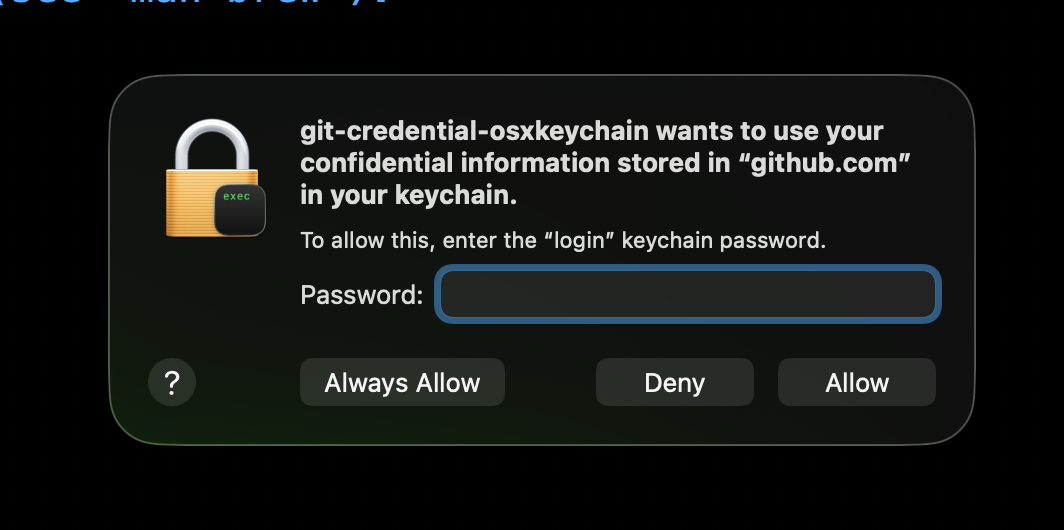 macOS keychain prompt during brew tap